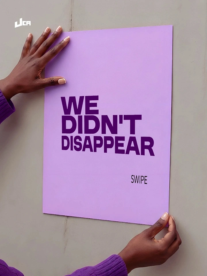 Agency creative ad: Hand-held poster comeback message, bold minimal
