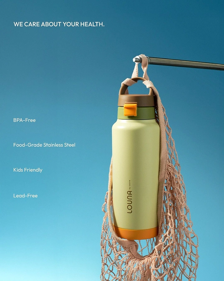 Tumblers, Flasks & Drinkware creative ad: Outdoor netting gives bottle narrative