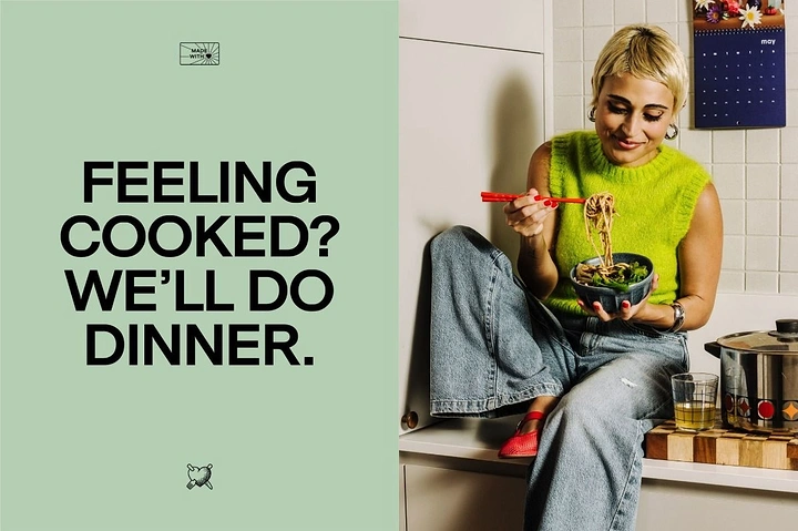 Cloud Kitchens & Food Trucks creative ad: Witty 'Feeling cooked?' delivery pun