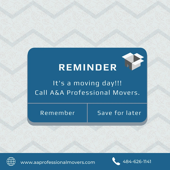 Movers & Packers creative ad: Moving day as phone reminder notification