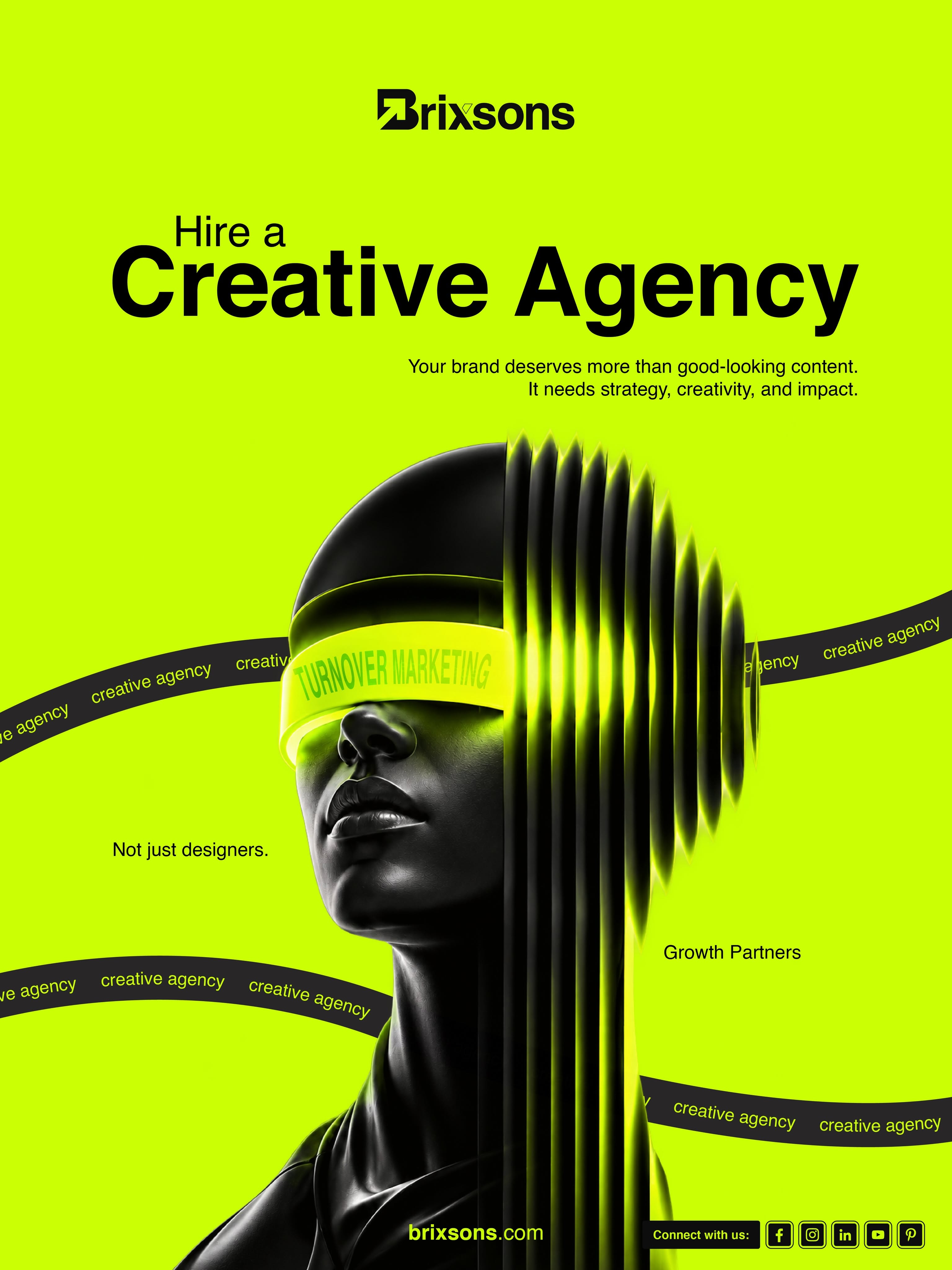 Instagram post: Blindfolded figure wrapped in agency tape