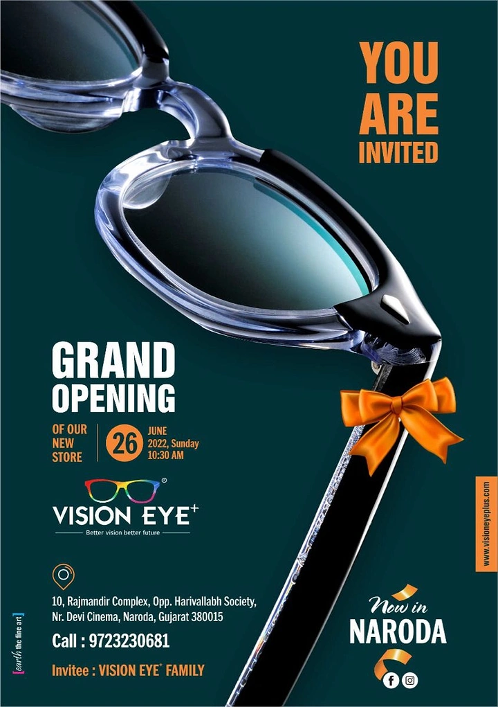 Opticians & Eye Care creative ad: Glasses temple tied as opening-ribbon gift