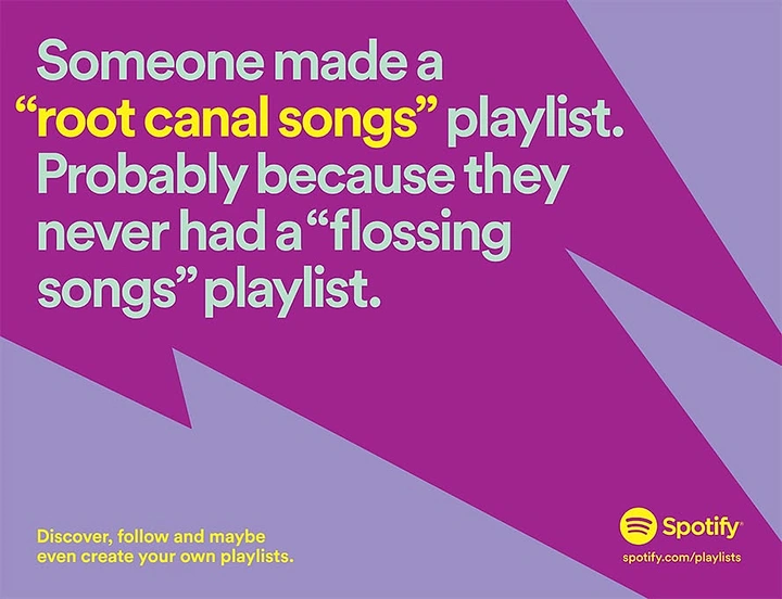Streaming, OTT & TV Channels creative ad: Sharp flossing pun tied to playlists