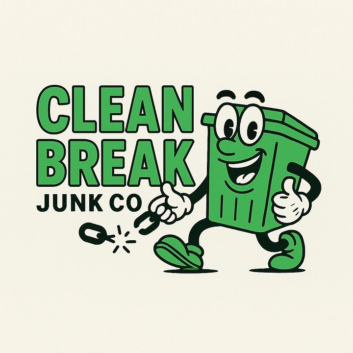 Junk Removal creative ad: Memorable cartoon trash-can mascot pun