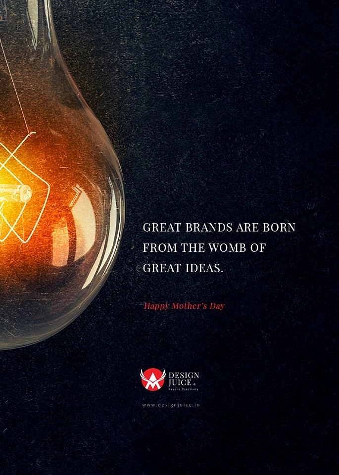 Mother's Day creative ad: glowing vintage filament bulb, cropped at the left edge