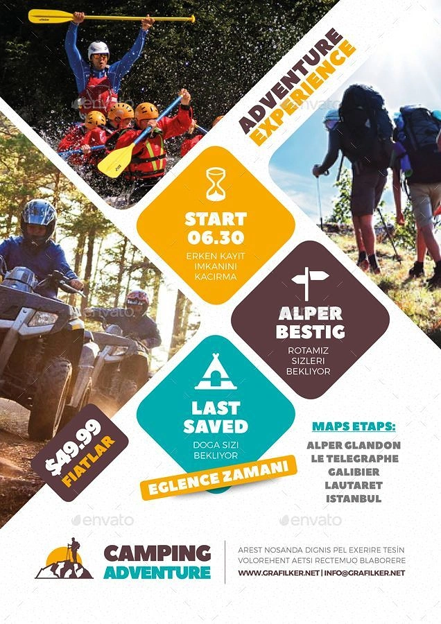 Summer Camps & Kids Activities creative ad: Adventure route composition creates energetic narrative