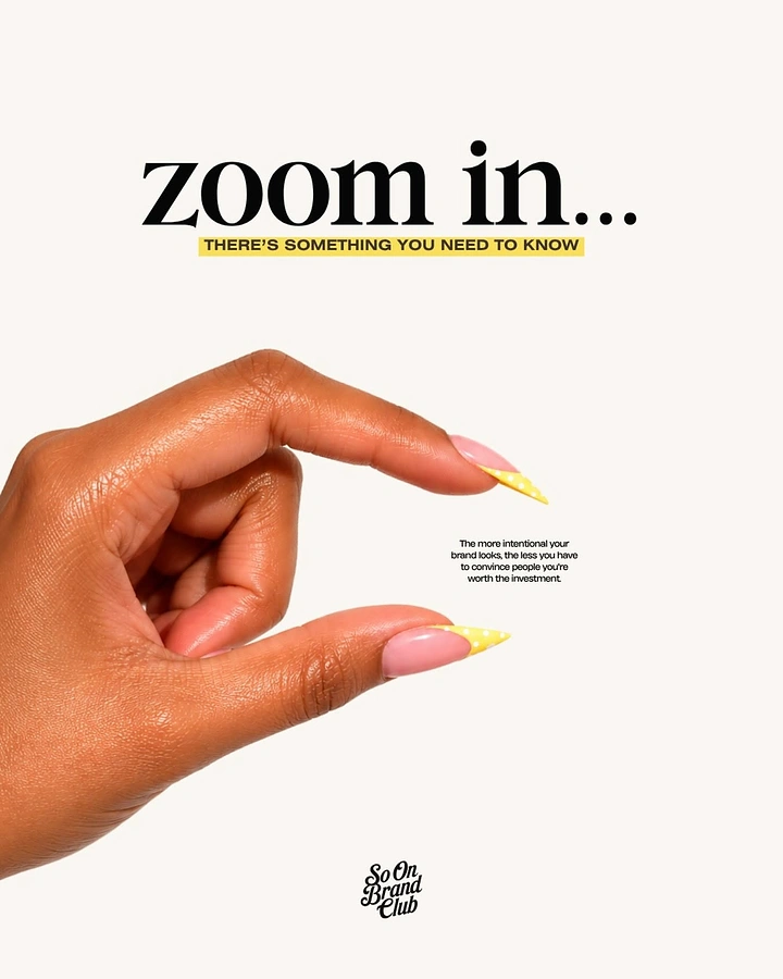 Nail Salons creative ad: 'Zoom in' tease with pinching hand