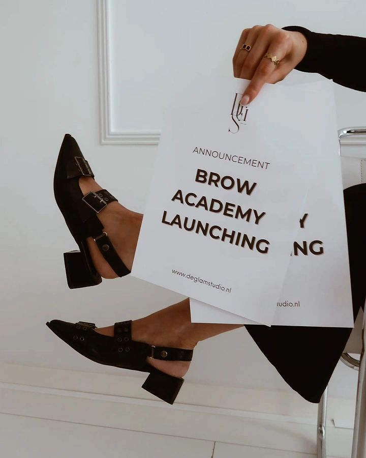 Makeup & Beauty Academies creative ad: Unexpected floating shoes frame academy launch