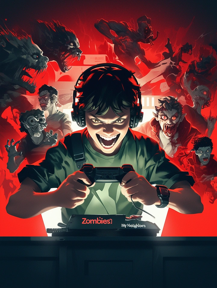 Board Games & Game Cafes creative ad: Player unleashes a zombie-board-game world