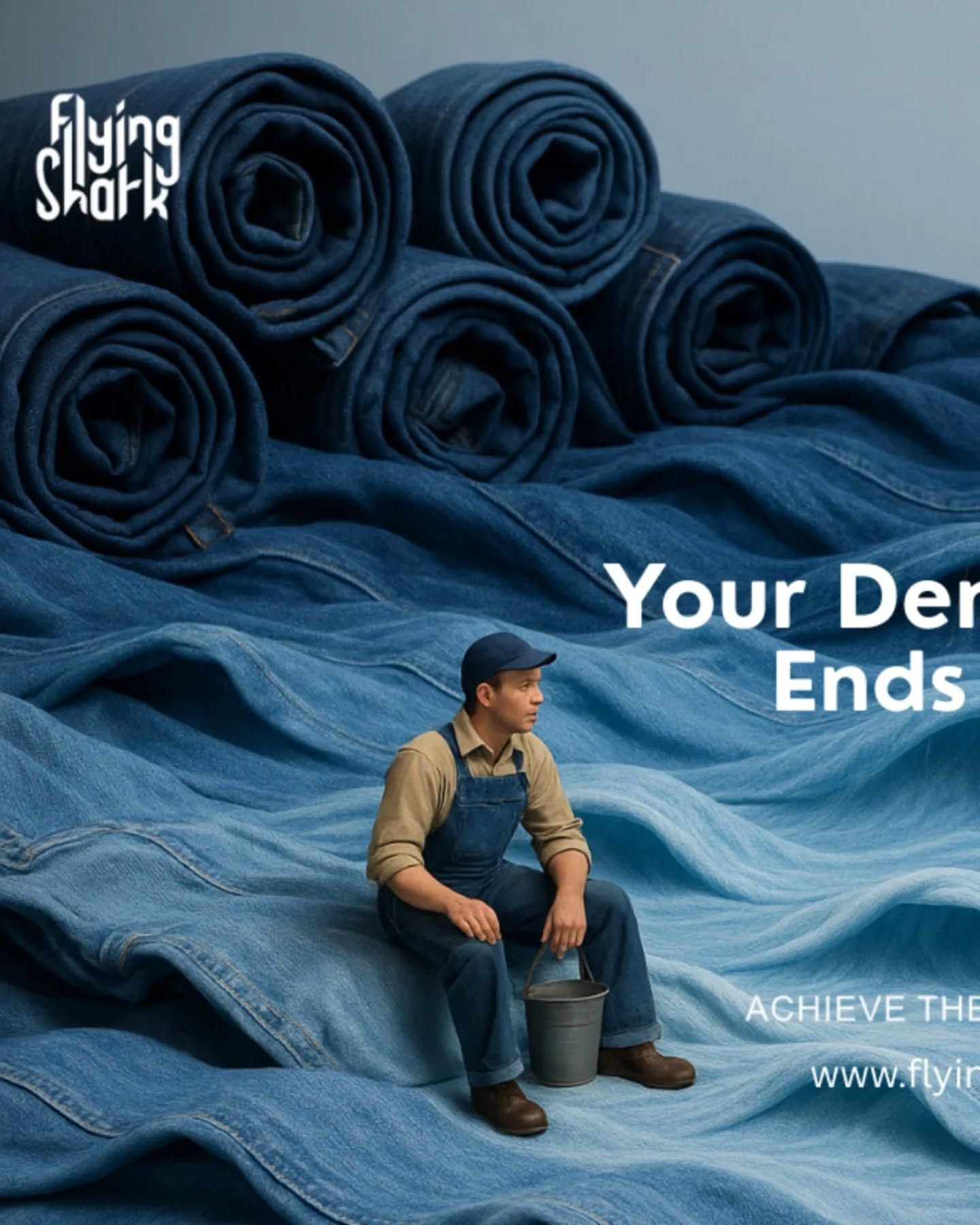 Instagram post: Denim rolls become dramatic landscape