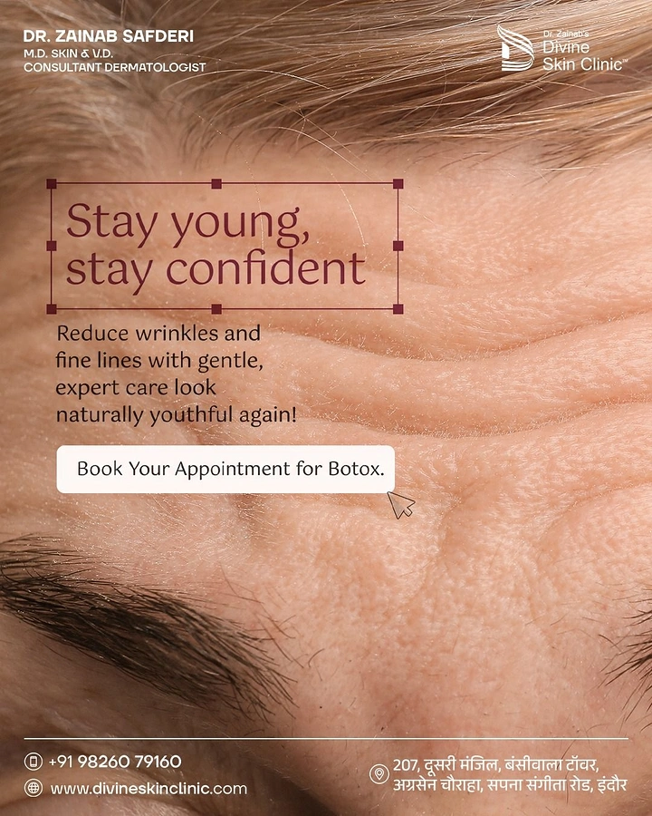 Skin & Cosmetic Clinics creative ad: Design-tool selection box on wrinkles