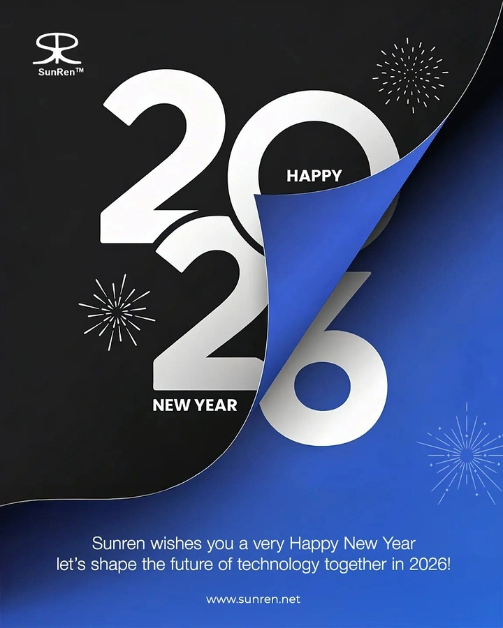 New Year creative ad: Stacked 2026 numerals revealed by a page curl