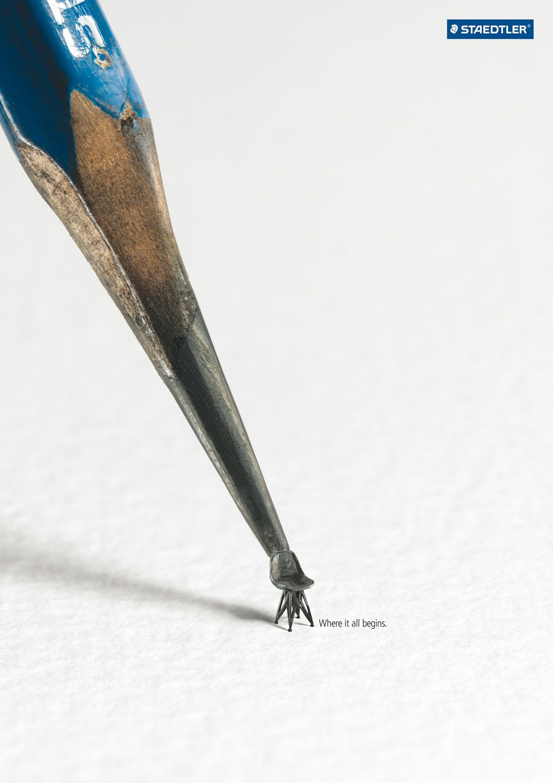 Poster: Pencil lead carved into a tiny designer chair