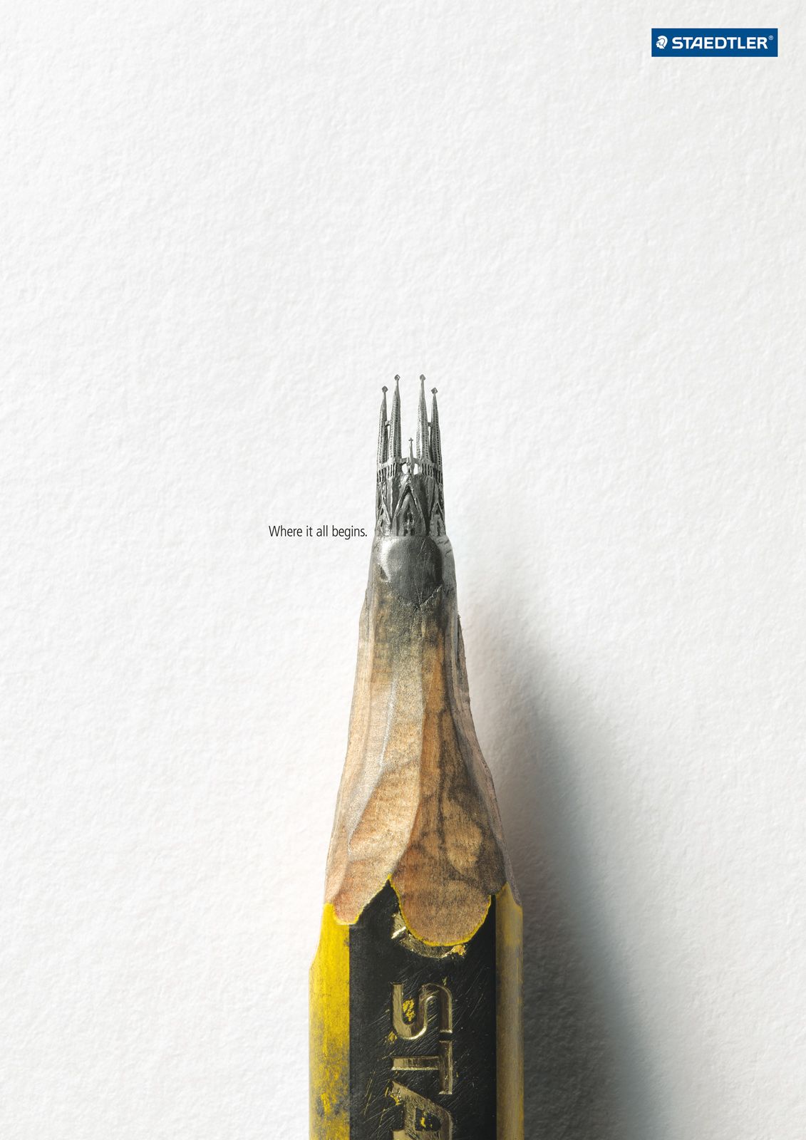 Poster: Pencil lead carved into a tiny gothic cathedral