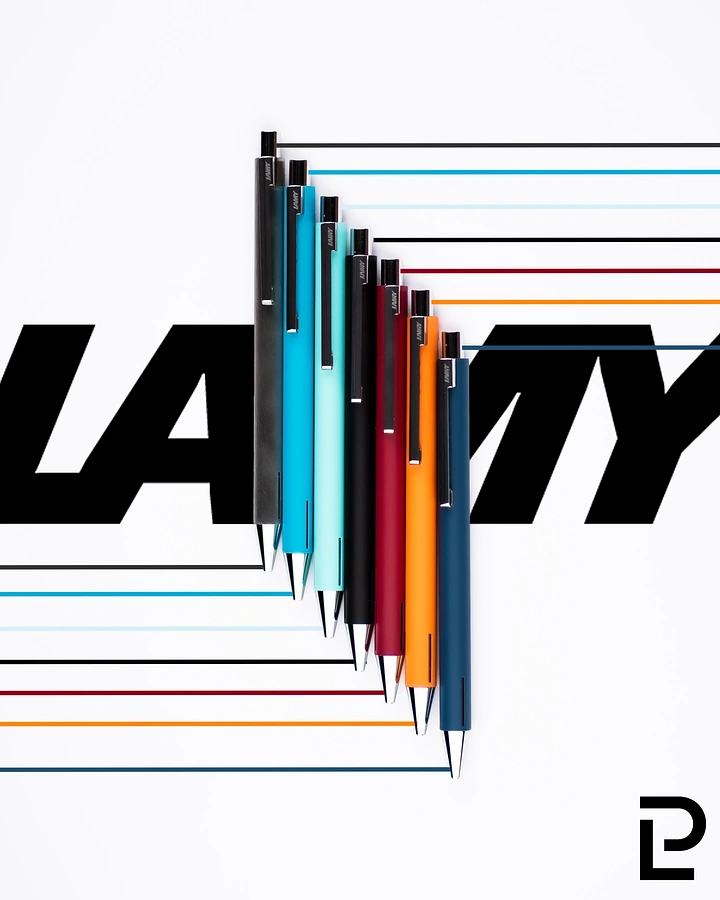 Pens & Writing Instruments creative ad: Pens create bold graphic wordmark composition