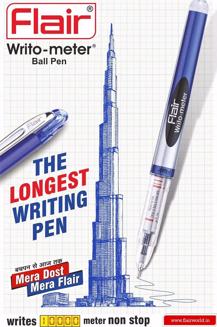 Pens & Writing Instruments creative ad: Pen becomes a skyscraper writing metaphor