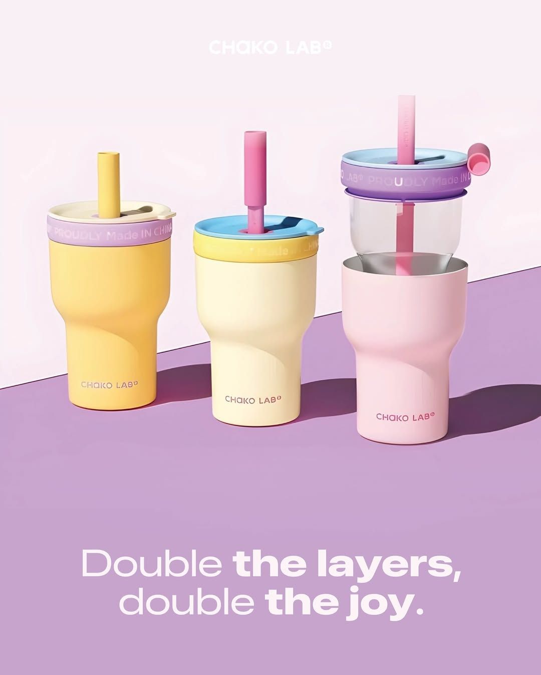 Instagram post: Layered products reinforce clever double-layer copy