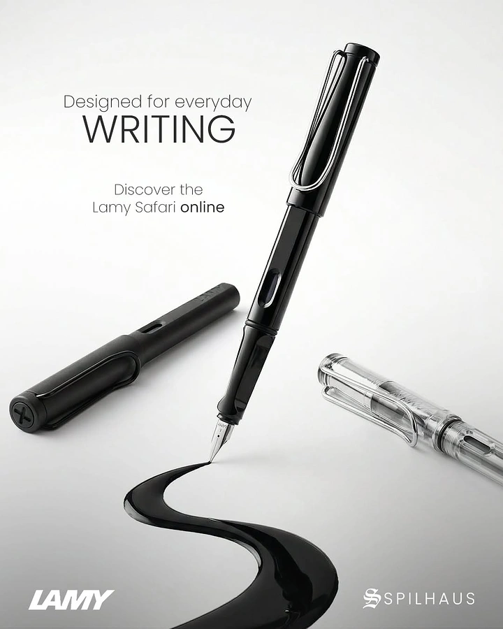 Pens & Writing Instruments creative ad: Ink flourish dramatizes everyday writing