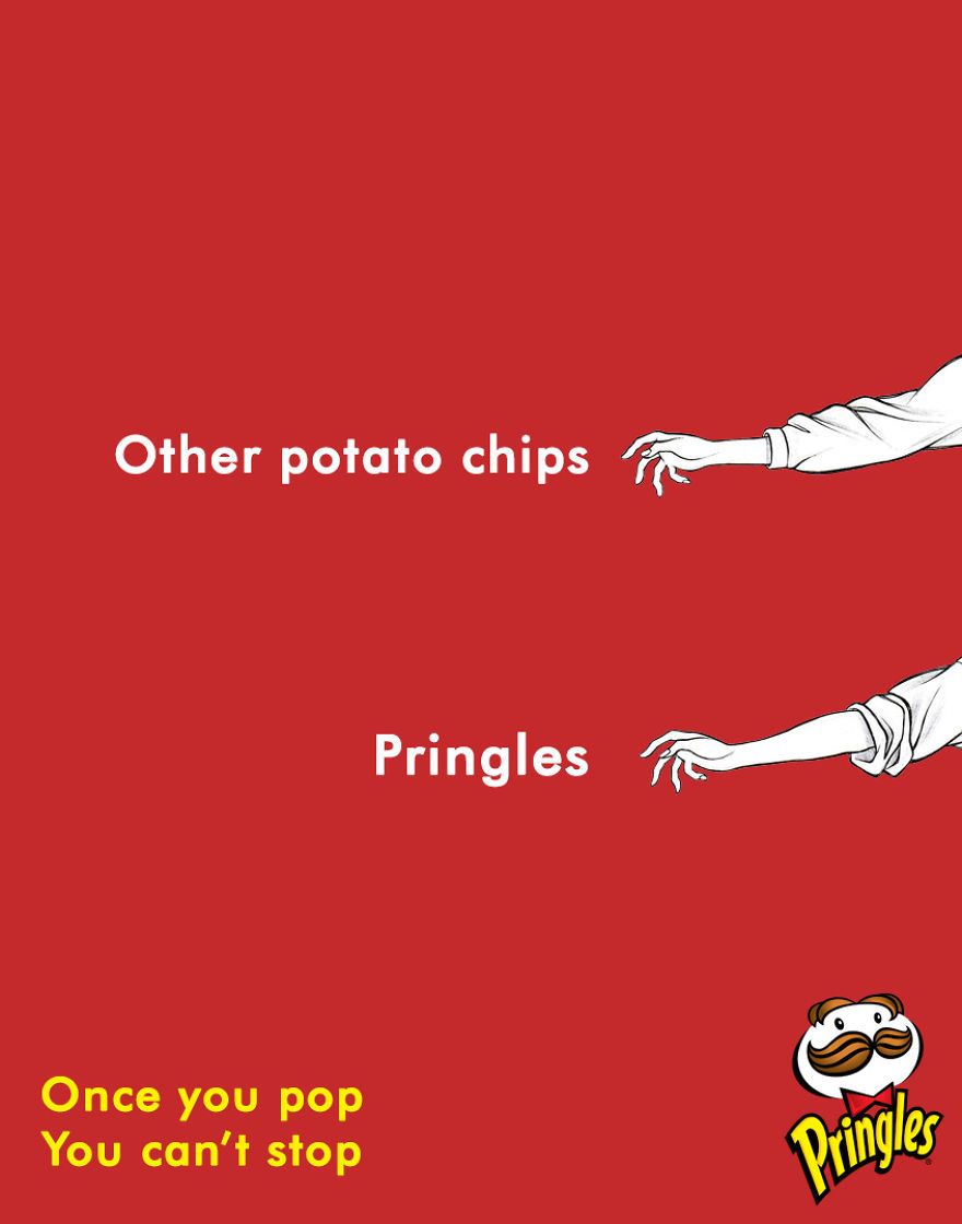 Instagram post: Hand reaching further for Pringles, can't stop
