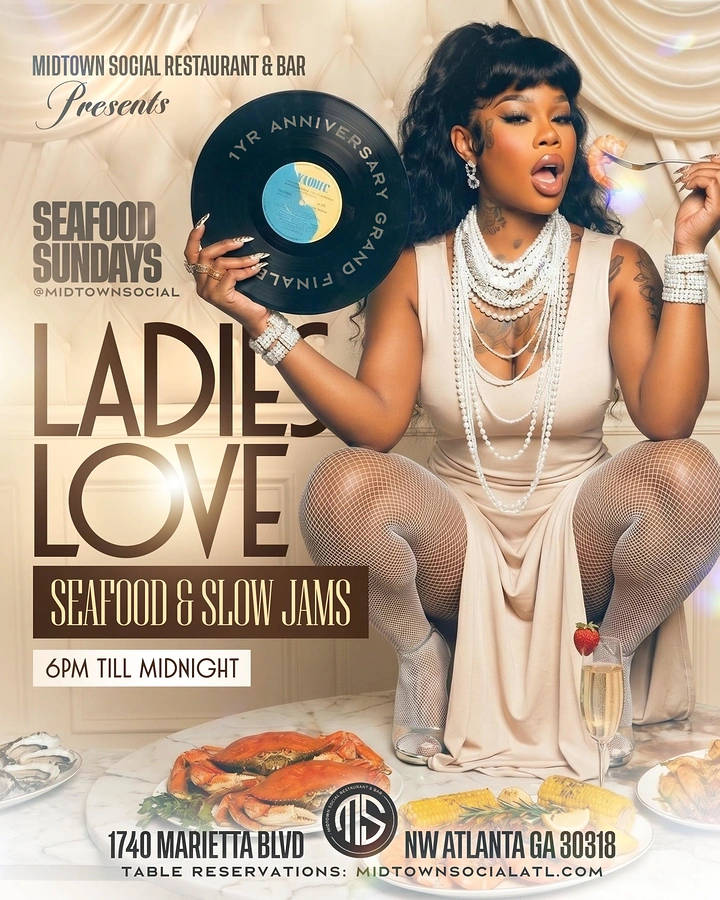 Seafood Restaurants creative ad: Seafood slow-jams album-cover concept