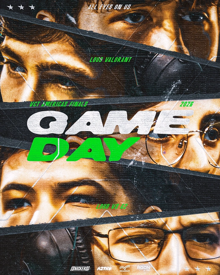 Gaming & Esports creative ad: Torn-strip eyes collage for game day