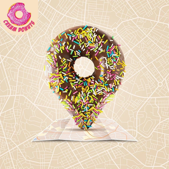 Donut Shops creative ad: Donut becomes playful map-location marker