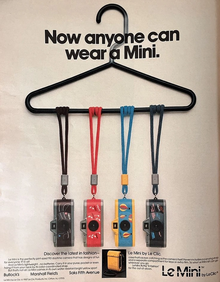 Cameras & Camera Stores creative ad: Cameras presented as wearable accessories