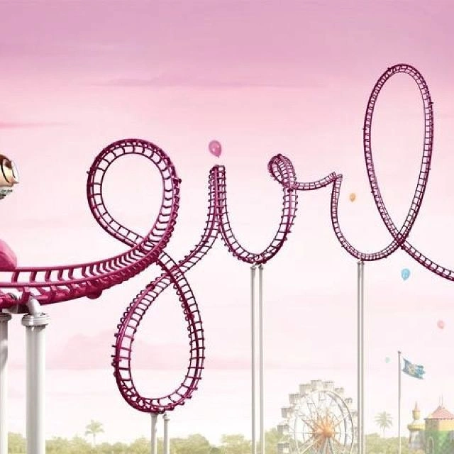 Amusement & Water Parks creative ad: Coaster track spelling 'girl' idea