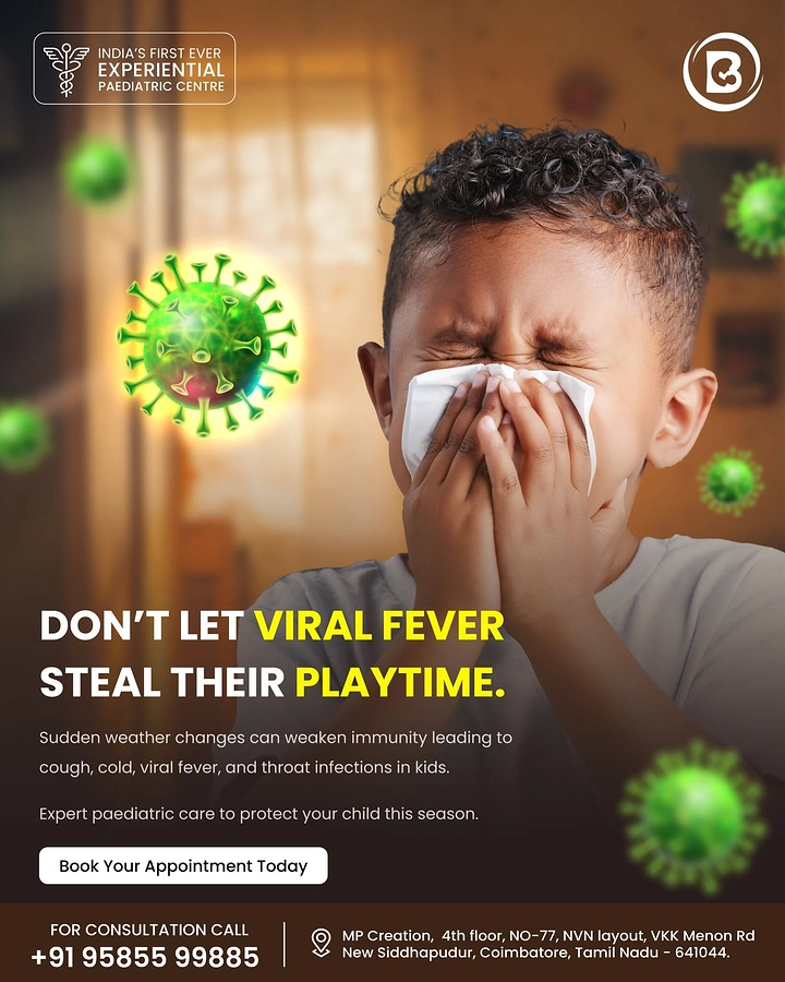 Pediatricians & Children's Clinics creative ad: Viruses stealing playtime is a strong metaphor