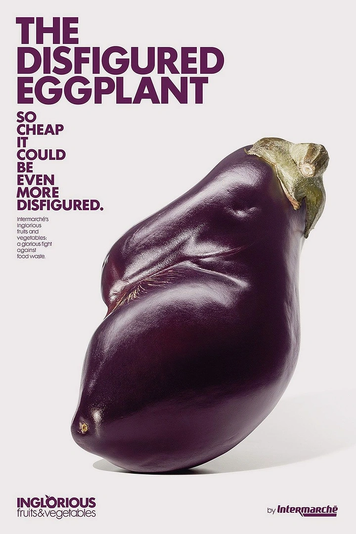 Grocery Stores & Supermarkets creative ad: Misshapen purple eggplant