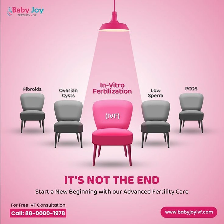 IVF & Fertility Clinics creative ad: Spotlit pink IVF chair among conditions