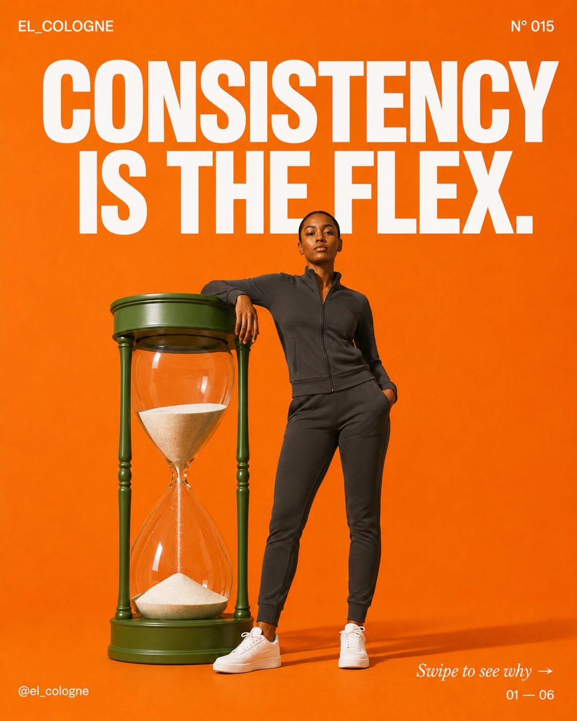 Instagram post: Hourglass makes consistency visually memorable, slide 1