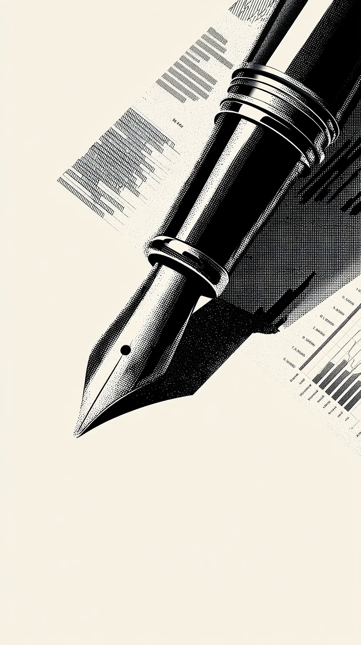 Pens & Writing Instruments creative ad: Pen merges with barcode-like graphic marks