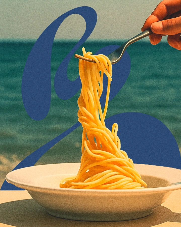 Instant Noodles & Pasta Brands creative ad: Abstract shape frames lifted noodles