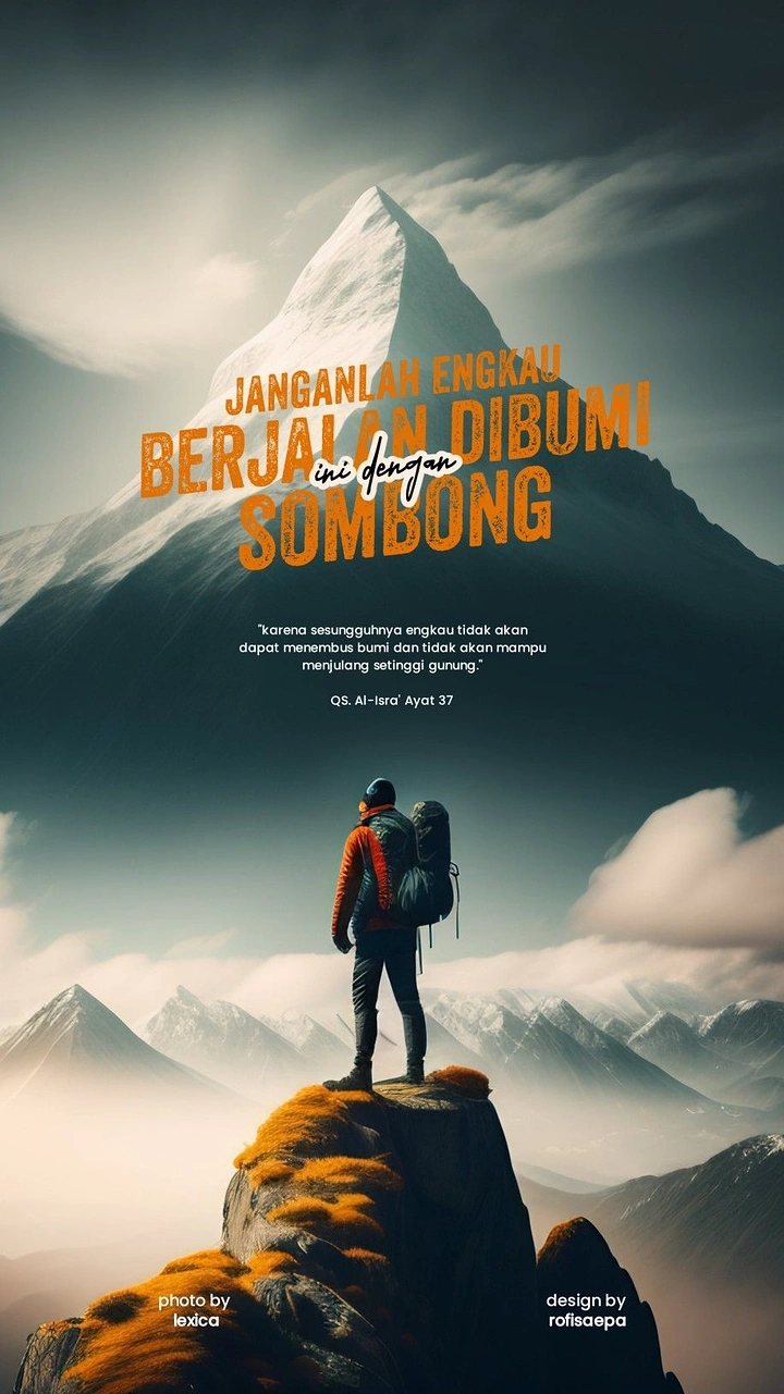 Adventure Sports & Trekking creative ad: Tiny climber against monumental peak