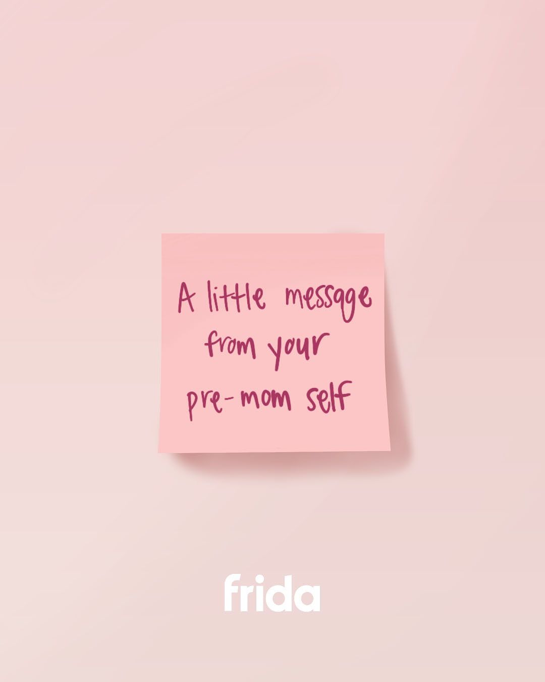 Pink sticky note with handwritten message