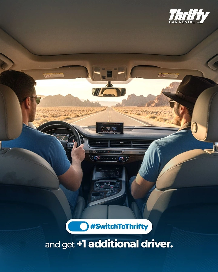Car Rental creative ad: Toggle switch copy for extra driver