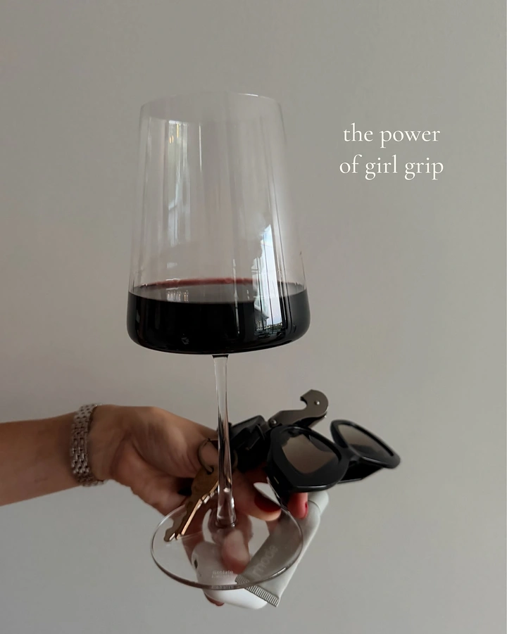 Tumblers, Flasks & Drinkware creative ad: Witty girl-grip glassware concept