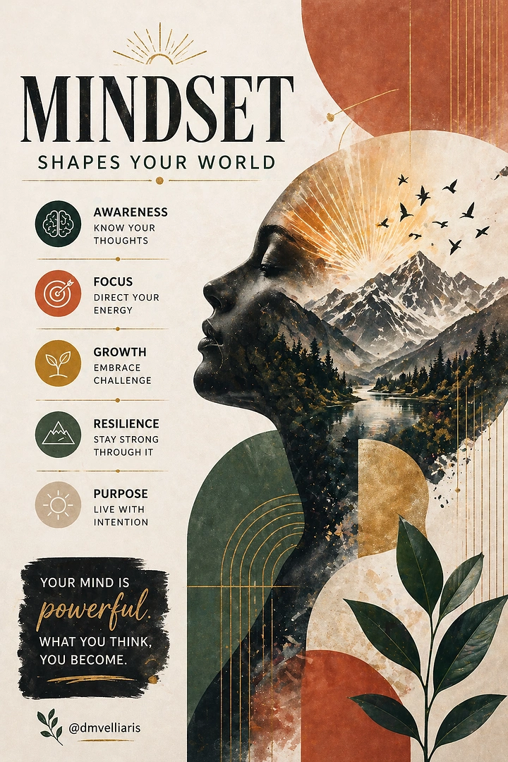 Life & Business Coaches creative ad: Mindset double-exposure landscape metaphor
