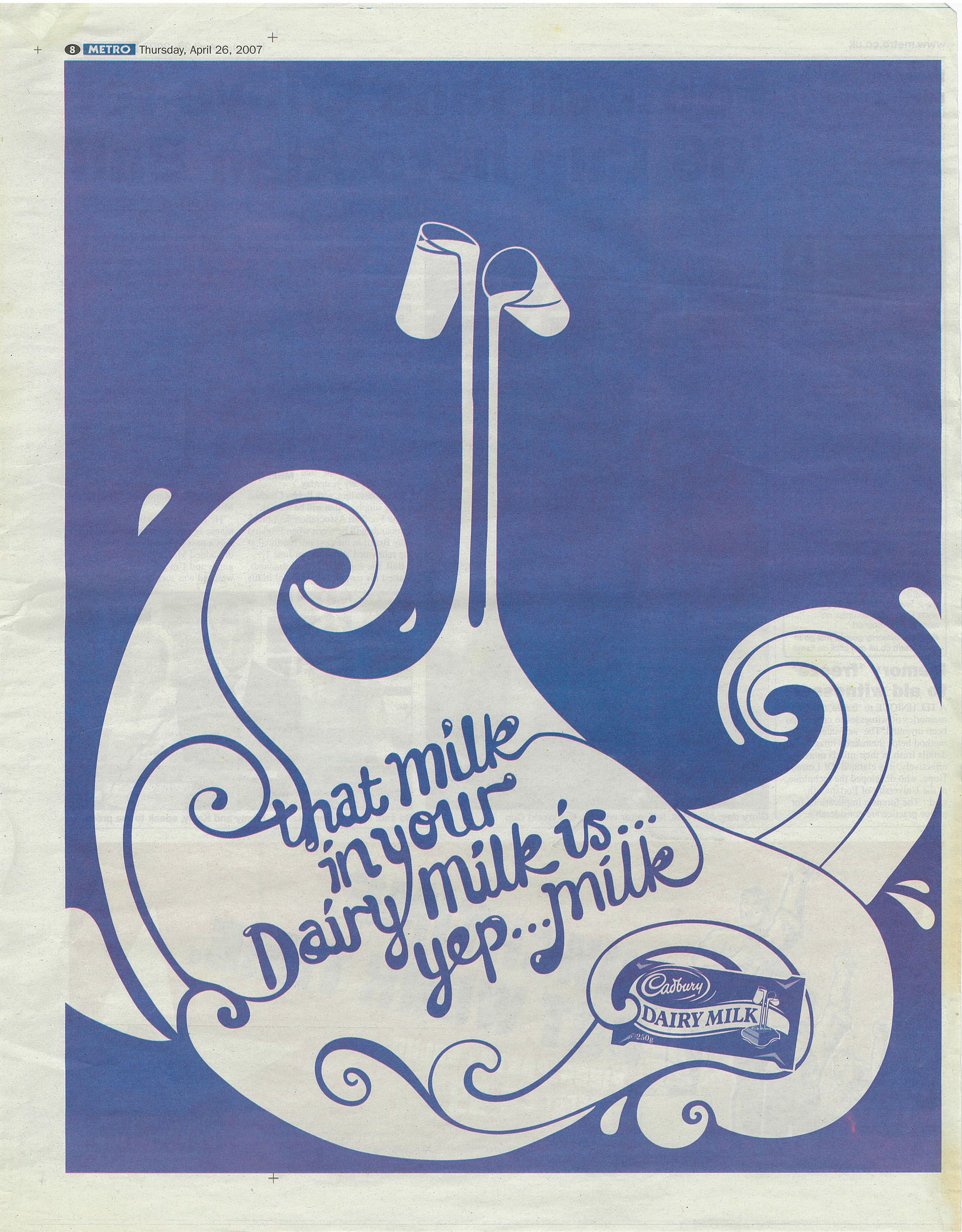 Instagram post: Milk pour becomes swirling witty copy