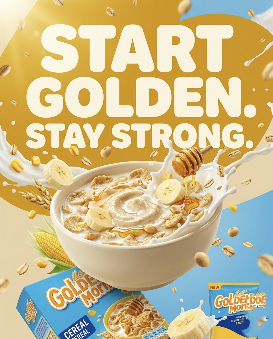 Instagram post: Bold golden campaign with strong typography