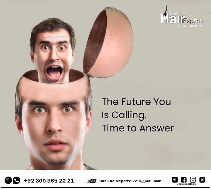 Hair Transplant & Hair Clinics creative ad: Head lid opens to future self