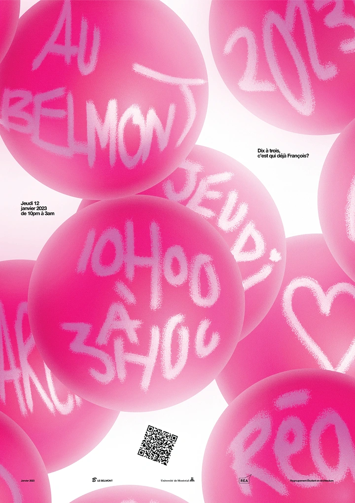 Balloon & Party Decorators creative ad: Pink balloons carry playful oversized messaging