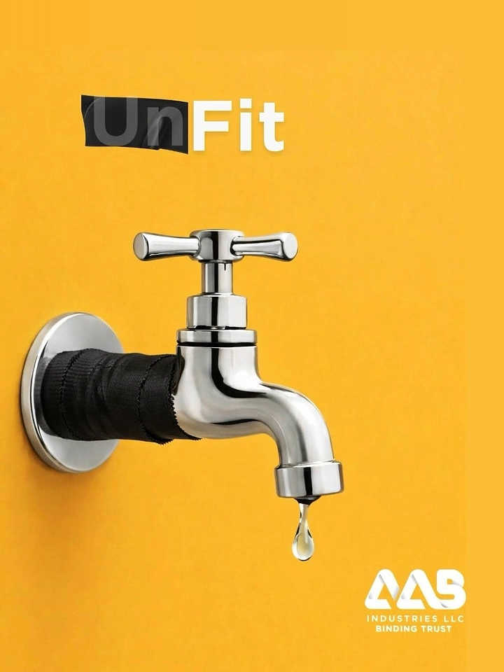 Plumbers creative ad: Taped leaking tap, 'UnFit' tape pun