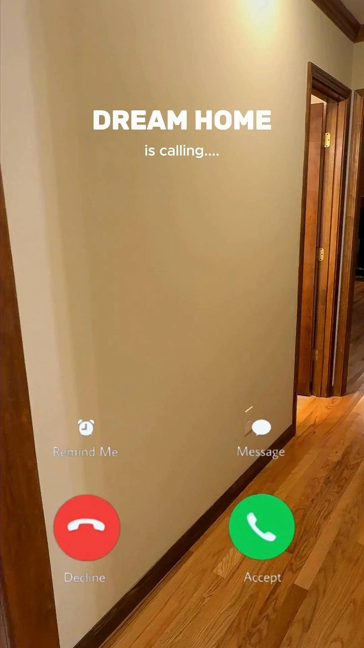 Real Estate Agents creative ad: Phone call UI: dream home is calling