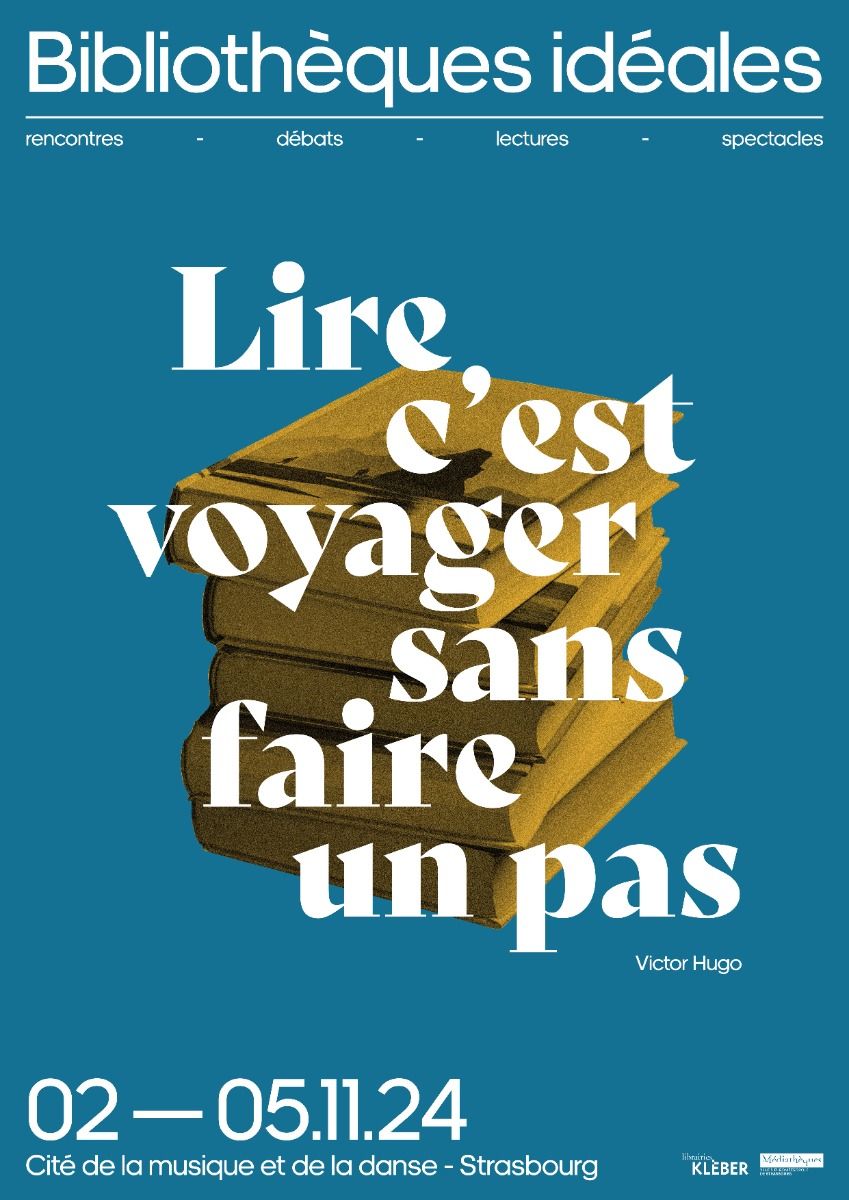 Quote typography stacked like books