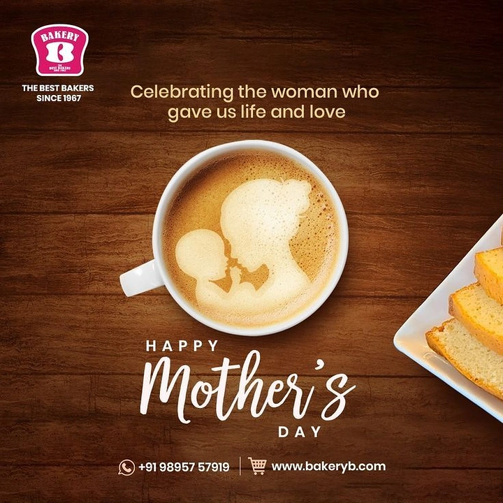 Mother's Day creative ad: Top-down latte with a mother-and-baby silhouette in the foam