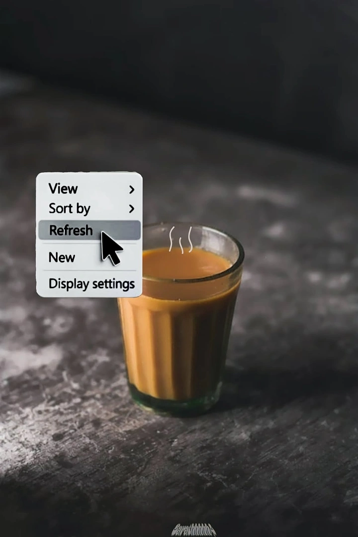 Tea & Chai Brands creative ad: Desktop 'Refresh' menu pun on chai