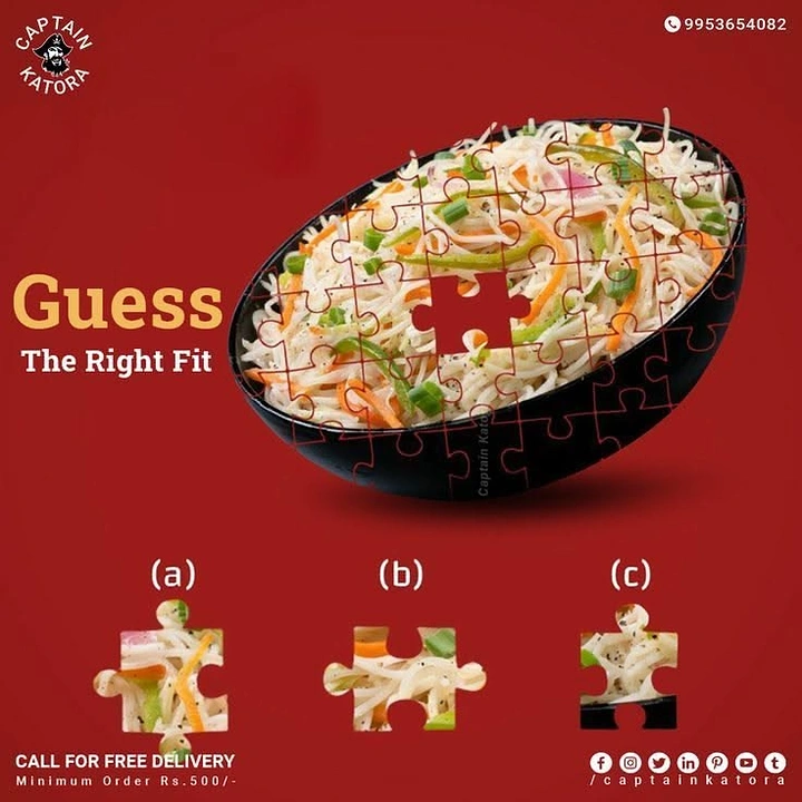 Food Delivery Apps creative ad: Pizza transformed into fitting puzzle