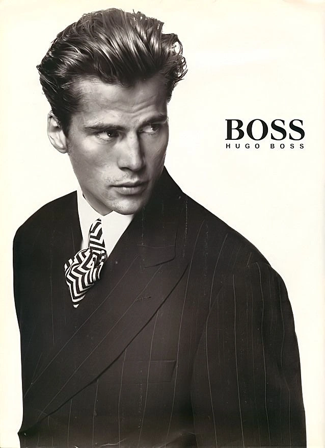 Men's Suits & Formal Wear creative ad: Iconic high-contrast Hugo Boss campaign
